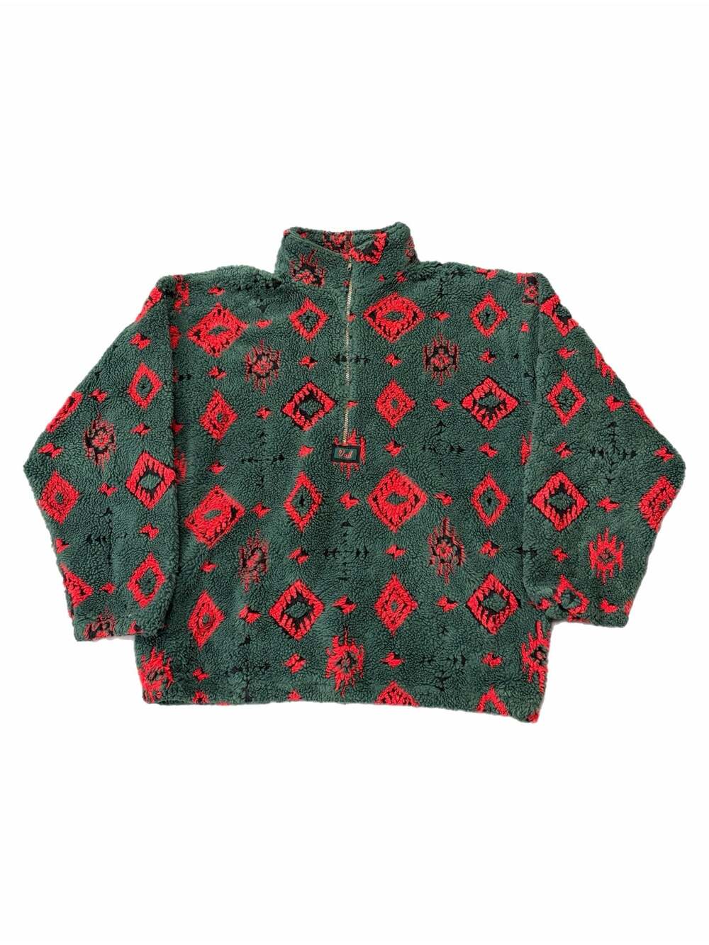 Vail Southwestern Aztec Pattern Sherpa Fleece Half-Zip Pullover